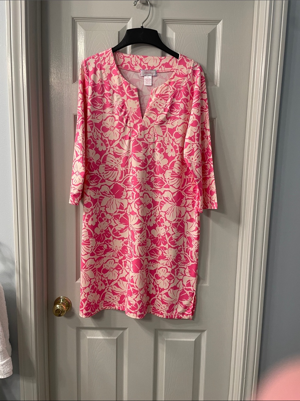 Unbranded Pink Floral V-Neck Tunic dress